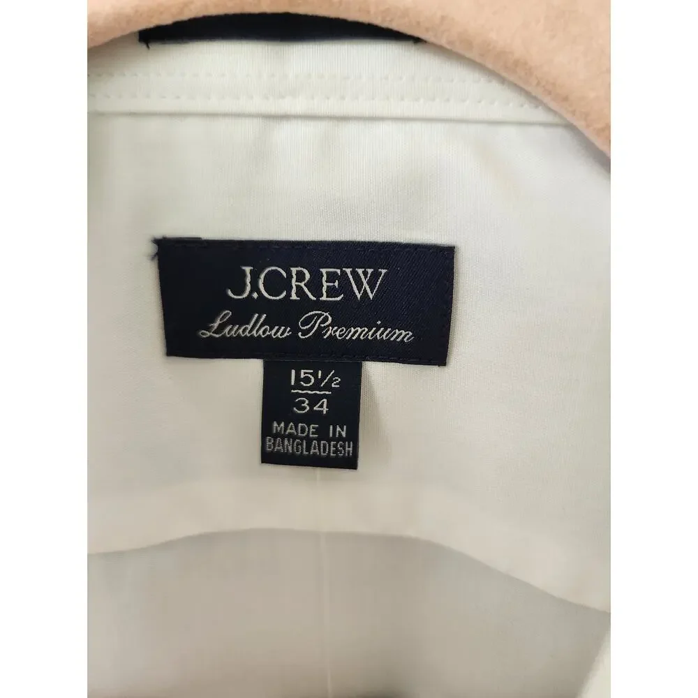 NWT J. Crew Men's Ludlow Premium Fine Cotton Dress Shirt White M